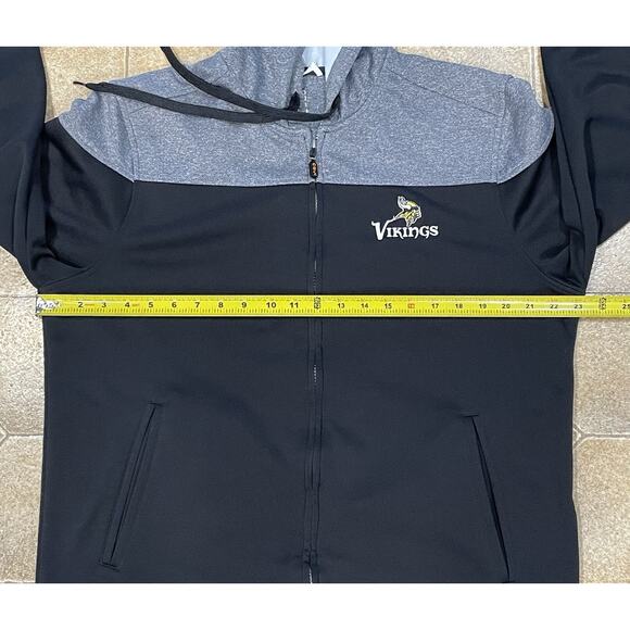 Minnesota Vikings Men's L Cutter & Buck Black Pop Fly Full-Zip Hoodie- Football - Picture 4 of 13